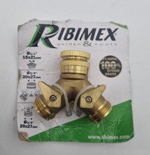 3/4" RIBIMEX  ,2 WAY GARDEN HOSE SPLITTER HOSE TAP CONNECTOR,OUTDOOR Y TAP