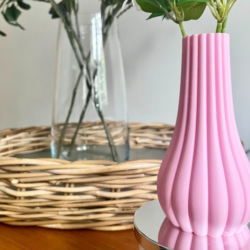 Fluted bud vase faux - bud, vase,