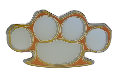 Brass knuckles hat - brass, lapel
