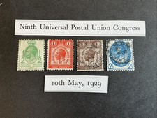1929 Set Of 4 Stamps , Ninth Universal Postal Union Congress