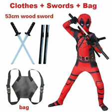 Deadpool Kid Boy Adult Jumpsuit Party Fancy Dress Halloween Cosplay Costume Suit