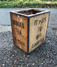 Vintage Wooden Tea Chest Crate