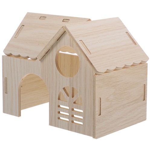 Beige wooden guinea pig house - guinea,