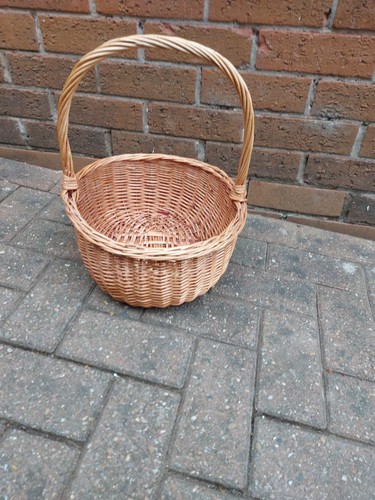 Wicker basket with tall handle - basket,