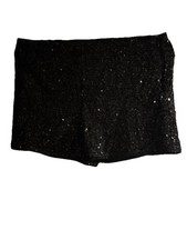 Woman’s Sequin Black Size 12/14 Shiny Shiny Shorts In Black New