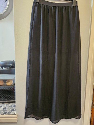Black chiffon maxi skirt - hm,