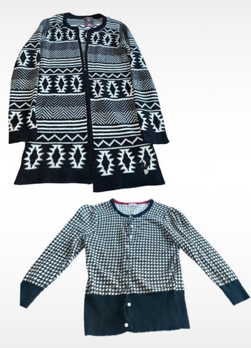 Black and white patterned - black,