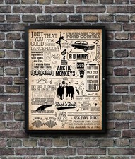 Arctic Monkeys Poster Song Lyric Print Doodle Art Wall Hanging Gift Idea Vintage