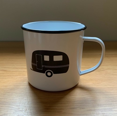 White enamel mug metal cup - 1,