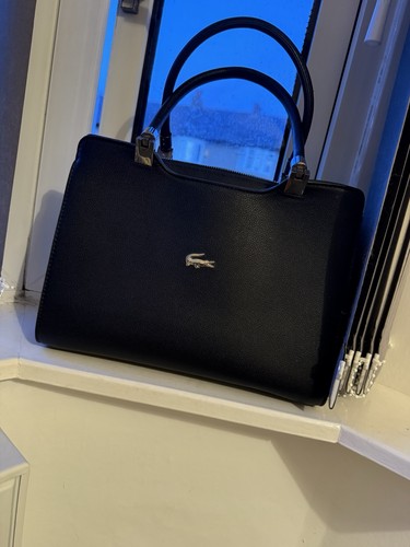 Lacoste black leather hand - lacoste, bag