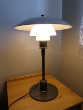 LOUIS POULSEN STYLE LAMP POUL HENNINGSEN STYLE WHITE METAL GLASS ART DECO STYLE
