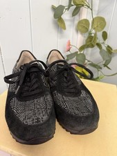 Waldlaufer Shoes Size UK6 Ladies Weite H Black White Lace Up Comfort Brwathable 