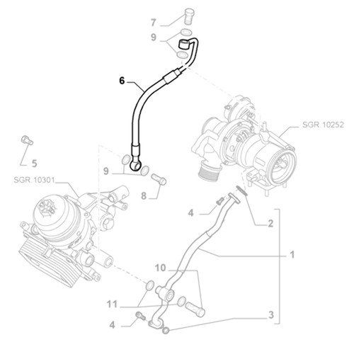 Genuine oil filter flex hose - oil,