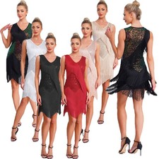 Women Fringe Tassel Latin Dance Dress Competition Ballroom Dance Tango  Dresses