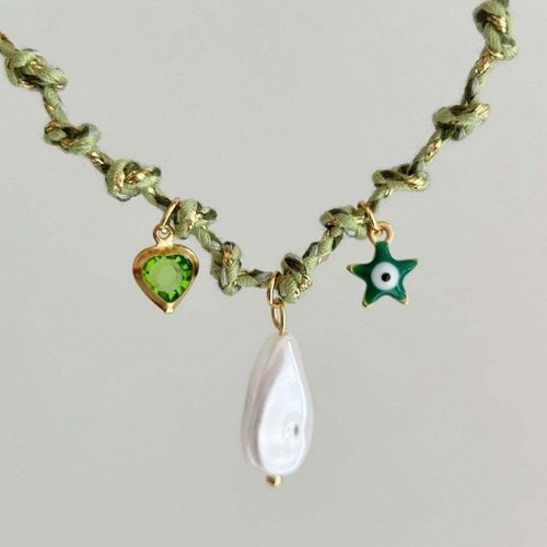 Faux pearl green 304 - pearl, stainless