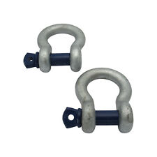 Galvanised Lifting Bow Shackle Screw Pin 2 Ton X2 (2T Towing Rigging 2000KG)