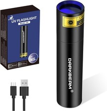 DARKBEAM UV Torch 365Nm Black Light Woods Lamp, USB Rechargeable Blacklight LED 