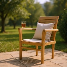 Solid Teak Garden Armchair –