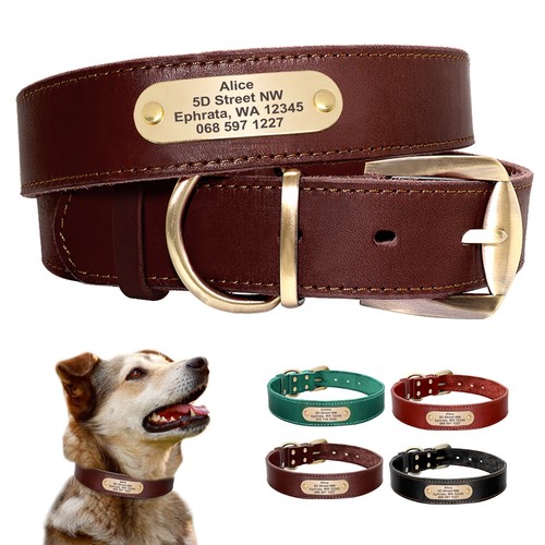 Real leather personalised dog - leather,