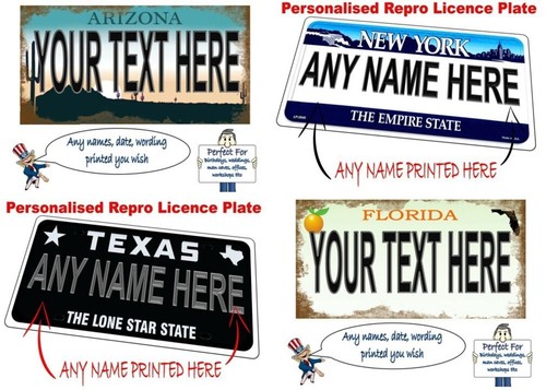 Usa licence plate - plate,, novelty