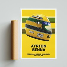 Ayrton Senna Helmet Poster