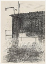 Julian Dyson (1936-2003) - 20th Century Graphite Drawing, Tin Shed