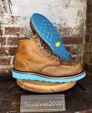 Red Wing 875 Moc Toe Boots Size UK 8.5D US 9.5D Trimworks2000 Vibram Blue Sole