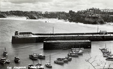 1954 Newquay Cornwall, Harbour & Boats, Real Photo Postcard RPPC by E Peacock