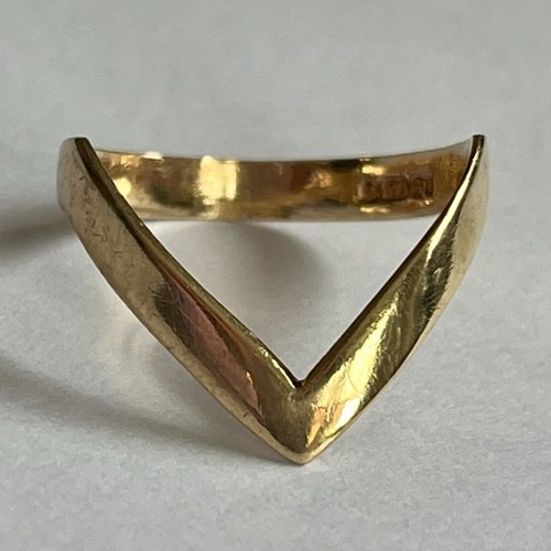 Vintage 9ct gold wishbone - gold,