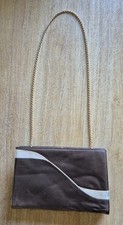 LADIES VINTAGE CLUTCH BAG WITH METAL CHAIN STRAP POSSIBLY BY GINA