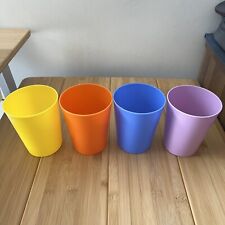 4x Plastic Tumblers Picnic Party Outdoor BBQ Kids Colourful Durable Sturdy Cups