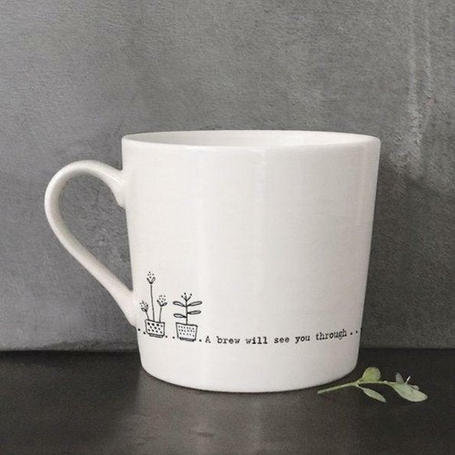 White porcelain mug a brew - mug,