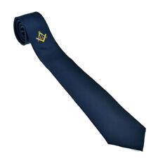 Blue Tie with Gold Masonic