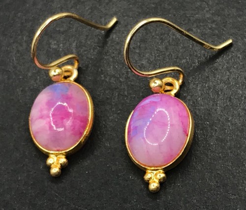 Pink rainbow moonstone oval