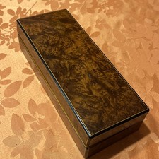 Art Deco Walnut Veneered Wooden Box With 3 Compartments, Jewellery, Collectables