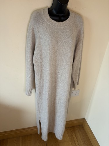 Beige maxi jumper - maxi, dress