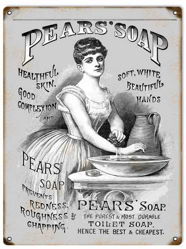 Vintage pear soap metal sign - pear,