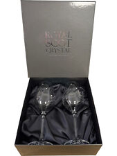 Royal Scot Crystal Wine Glasses Set Swarovski Elements Swirl Design Boxed