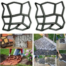 2 x CRAZY PATIO DRIVEWAY CONCRETE PAVING GARDEN PATH SLAB BRICK FLOOR TILE MOULD