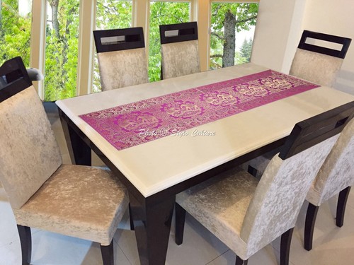 Indian jacquard table runner - jacquard,