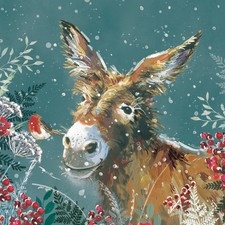 Donkey and Friend Wildlife Festive Collection -Pack of 6 Charity Christmas Cards