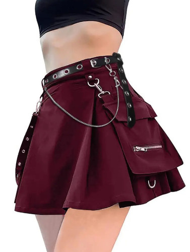 Gothic eyelet belted pocket - eyelet,