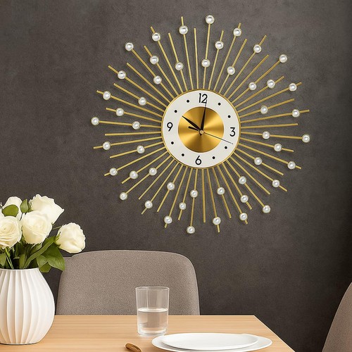 Modern metal diamond clock - metal,