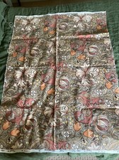 Vintage Sanderson Heavy Linen Fabric Piece, Golden Lily. Orange Brown