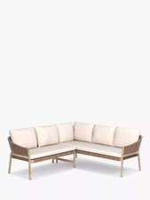 John Lewis Burford 5-Seater Woven Corner Garden Sofa, (Acacia Wood), Natural