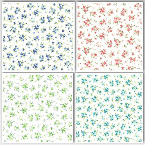 Polycotton fabric floral print - fabric,