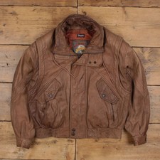 Vintage Adventure Bound Leather Jacket M Bomber Flight A2 Beige