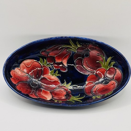Moorcroft anemone oval - anemone, bowl