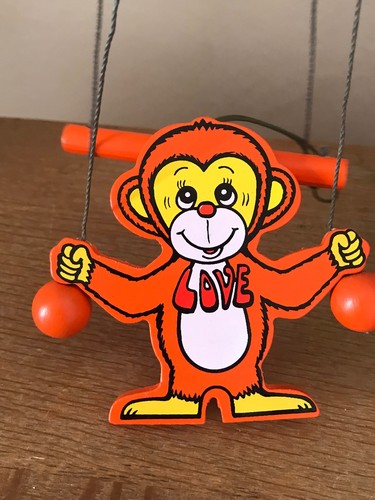 Vintage 1970s monkey wooden - monkey,