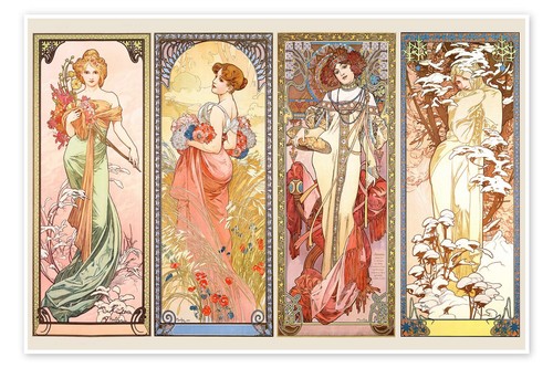 The four seasons alfons mucha - four,